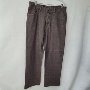 Saltaire Mens W36L32 Brown Denim Jeans Relaxed Fit Casual Cotton Blend‎ Flaw